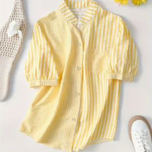 Stunnig Lining Cotton Shirt Top