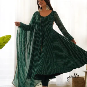 DIGITALLY PRINTED PURE GEORGETTE ANARKALI SUIT WITH DUPPATTA & PANT